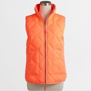 J. Crew Neon Orange Down Vest SZ Small